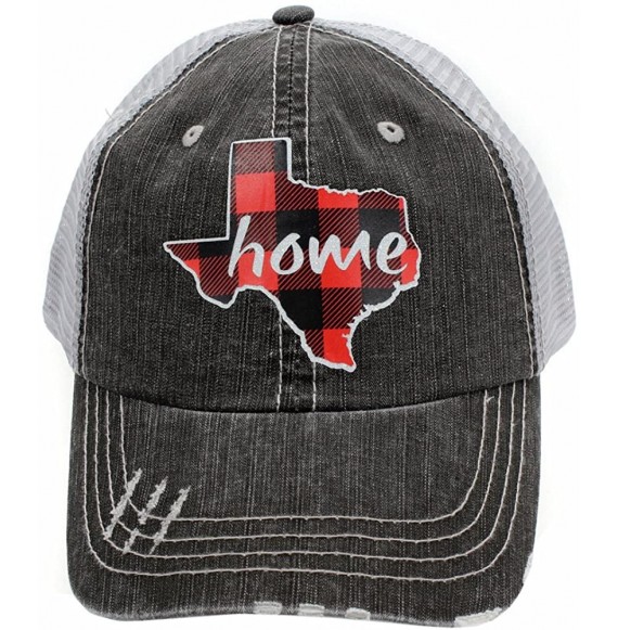 Baseball Caps Mom Life- Blessed- Dog Lover Buffalo Plaid Trucker Style Baseball Cap Hat Red - Texas Home - CL189UIGXNY