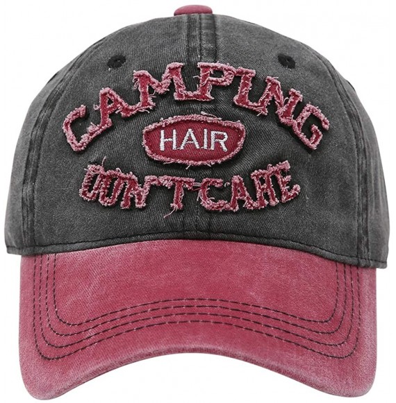 Baseball Caps Distressed Baseball Cap Washed Cotton Vintage Dad Hat Women Men Camping Hair Don't Care Trucker Hat - CQ18U8YXMD9