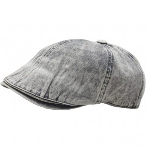 Baseball Caps Washing Denim Biker Design Newsboy Cap Cabbie Flat Golf Gatsby Driving Hat - Gray - CO126OHC8TZ