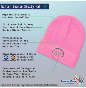 Skullies & Beanies Custom Beanie for Men & Women German Shepherd Head Silver Embroidery Acrylic - Soft Pink - CT18ZRAKITD