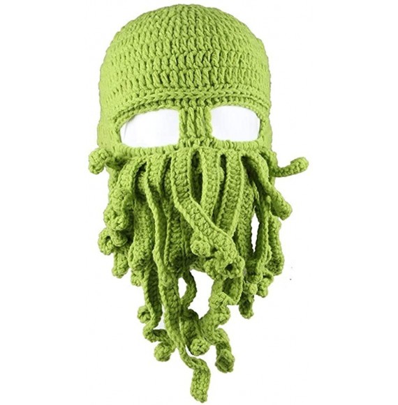 Skullies & Beanies Unisex Barbarian Knit Beanie Octopus - Green - CJ129QFF1U5