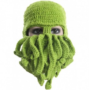 Skullies & Beanies Unisex Barbarian Knit Beanie Octopus - Green - CJ129QFF1U5