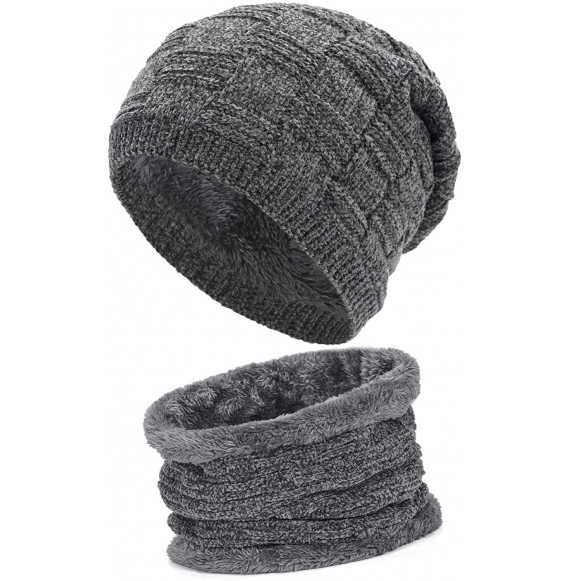 Skullies & Beanies Styles Oversized Winter Extremely Slouchy - Wbxne Grey Hat&scarf - CR18ZZNIO2S