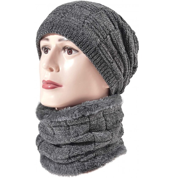 Skullies & Beanies Styles Oversized Winter Extremely Slouchy - Wbxne Grey Hat&scarf - CR18ZZNIO2S