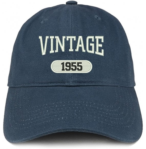 Baseball Caps Vintage 1955 Embroidered 65th Birthday Relaxed Fitting Cotton Cap - Navy - CC180ZNL8OD