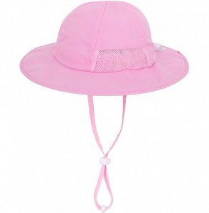 Sun Hats Toddler's Adjustable UPF 50+ Sun Protection Wide Brim Travel Hat - Pink - CJ193ZWISGL