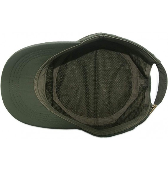 Baseball Caps Mens Womens Quick Dry Cadet Cap Waterproof Army Military Hat Flat Top Caps Mesh Inner - B-green - C918X8K58NX