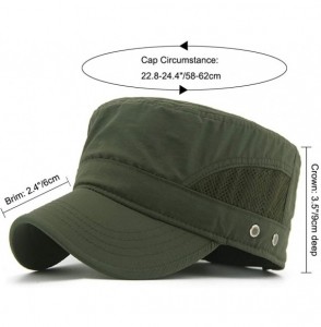 Baseball Caps Mens Womens Quick Dry Cadet Cap Waterproof Army Military Hat Flat Top Caps Mesh Inner - B-green - C918X8K58NX