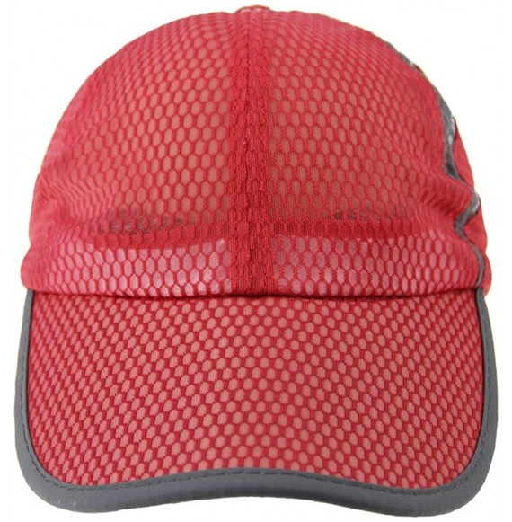 Baseball Caps Summer Quick Dry Mesh Baseball Cap Sports Cycling Running Fishing Golf Sun Hat - 2 Watermelon Red - CH12JROVF9V