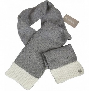 Skullies & Beanies White & Grey Contrast Scarf & Beanie Set - Irish Knit Winter Warm - CJ1855NHIA5