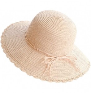 Sun Hats Cute Girls Sunhat Straw Hat Tea Party Hat Set with Purse - Adult-bare Pink 3 - CD193X2RO6E