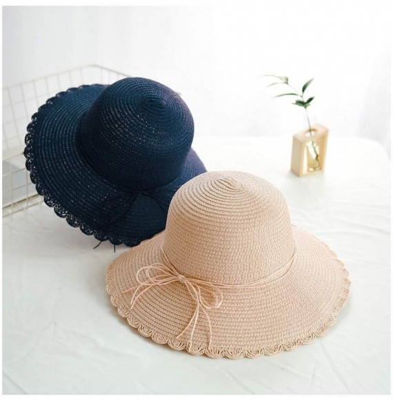 Sun Hats Cute Girls Sunhat Straw Hat Tea Party Hat Set with Purse - Adult-bare Pink 3 - CD193X2RO6E