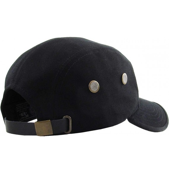 Baseball Caps Five Panel Solid Color Unisex Adjustable Army Military Cadet Cap - Black - CT11JEBOGPN