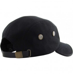 Baseball Caps Five Panel Solid Color Unisex Adjustable Army Military Cadet Cap - Black - CT11JEBOGPN