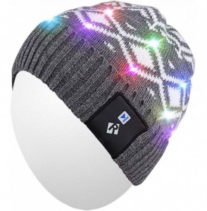 Skullies & Beanies Light Up Beanie Hat Stylish Unisex LED Knit Cap for Indoor and Outdoor - Lb004-gray-string - CB186LDKS82