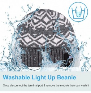 Skullies & Beanies Light Up Beanie Hat Stylish Unisex LED Knit Cap for Indoor and Outdoor - Lb004-gray-string - CB186LDKS82