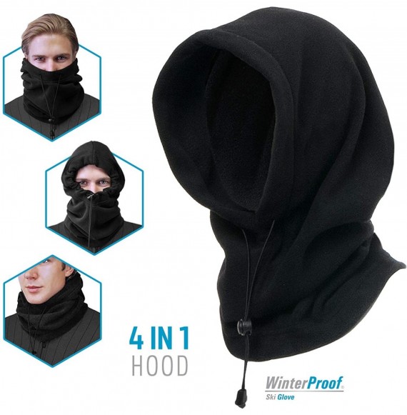 Balaclavas 4 in 1 Full Face Hood for Adults- Fleece Balaclava- Ski Mask Hoodie- Face Fleece Mask - CR18ZCLLIYH