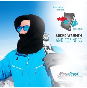 Balaclavas 4 in 1 Full Face Hood for Adults- Fleece Balaclava- Ski Mask Hoodie- Face Fleece Mask - CR18ZCLLIYH