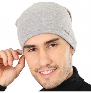 Skullies & Beanies Cotton Slouchy Beanie Hat Men Women Unisex Baggy Lightweight Hip-Hop Skull Cap - Light Grey - C318XHMZWHY