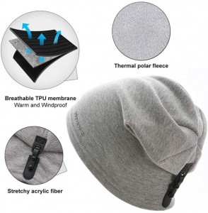 Skullies & Beanies Cotton Slouchy Beanie Hat Men Women Unisex Baggy Lightweight Hip-Hop Skull Cap - Light Grey - C318XHMZWHY