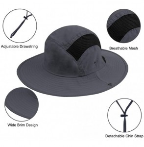 Sun Hats Outdoor Sun Hat for Men/Women UV Protection Wide Brim Beach Boonie Hat Quick Dry Summer Fishing Cap Solid Colors - C...