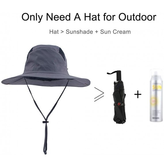 Sun Hats Outdoor Sun Hat for Men/Women UV Protection Wide Brim Beach Boonie Hat Quick Dry Summer Fishing Cap Solid Colors - C...