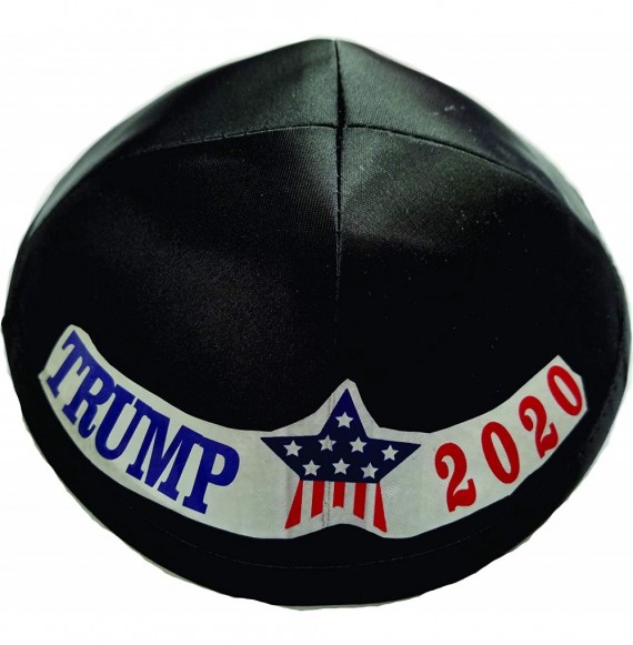 Skullies & Beanies Trump 2020 Caption Black Satin Kippah Yarmulke Kippot Skull Cap kipa 17 cm (6.6 inch) - CG18RGZIO95