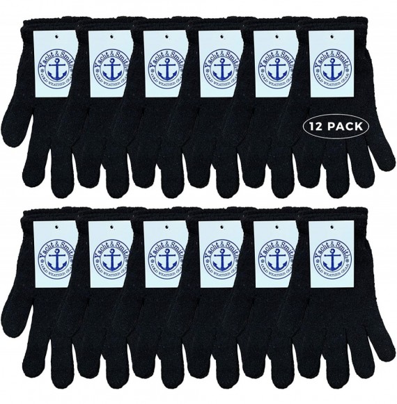 Skullies & Beanies Winter Beanies & Gloves For Men & Women- Warm Thermal Cold Resistant Bulk Packs - 12 Pairs Black - C411MJ4...