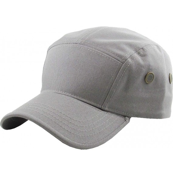 Baseball Caps Five Panel Solid Color Unisex Adjustable Army Military Cadet Cap - Light Gray - CF11JEBOK6N