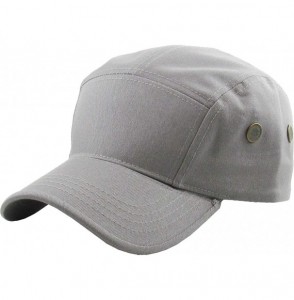 Baseball Caps Five Panel Solid Color Unisex Adjustable Army Military Cadet Cap - Light Gray - CF11JEBOK6N