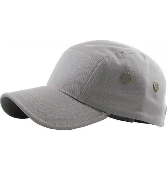 Baseball Caps Five Panel Solid Color Unisex Adjustable Army Military Cadet Cap - Light Gray - CF11JEBOK6N