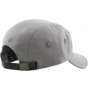 Baseball Caps Five Panel Solid Color Unisex Adjustable Army Military Cadet Cap - Light Gray - CF11JEBOK6N