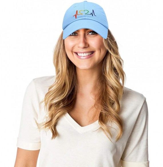 Baseball Caps Heartbeat RN Nurse Hat EKG Baseball Cap Medical Fitness - Light Blue-rainbow - CK18OH2UDX6