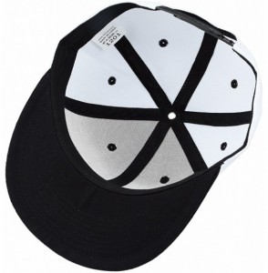 Baseball Caps Women Men Snapback Hats-Patchwork Solid Color Flat Bill Baseball Cap - 015-white+black - CJ183GRLLEE