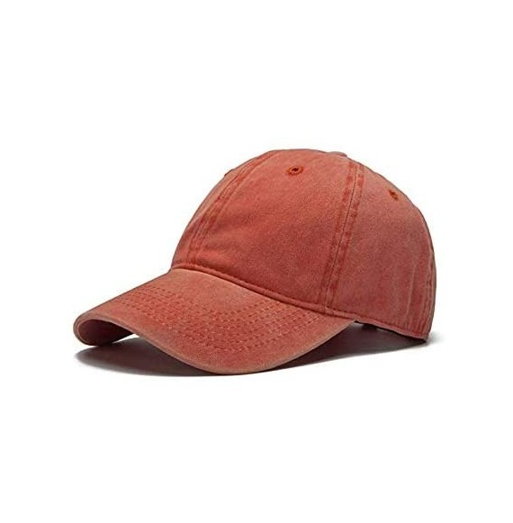 Baseball Caps The Hat Depot Unisex Washed Distressed Baseball Cap Twill Adjustable Dad Hat - Orange - CM192TS5AHD