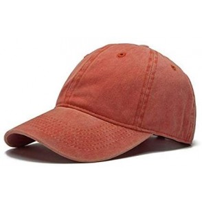 Baseball Caps The Hat Depot Unisex Washed Distressed Baseball Cap Twill Adjustable Dad Hat - Orange - CM192TS5AHD