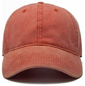 Baseball Caps The Hat Depot Unisex Washed Distressed Baseball Cap Twill Adjustable Dad Hat - Orange - CM192TS5AHD