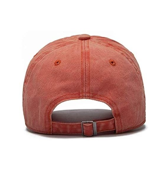 Baseball Caps The Hat Depot Unisex Washed Distressed Baseball Cap Twill Adjustable Dad Hat - Orange - CM192TS5AHD