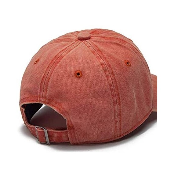 Baseball Caps The Hat Depot Unisex Washed Distressed Baseball Cap Twill Adjustable Dad Hat - Orange - CM192TS5AHD