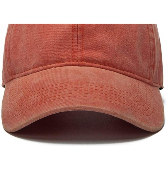 Baseball Caps The Hat Depot Unisex Washed Distressed Baseball Cap Twill Adjustable Dad Hat - Orange - CM192TS5AHD