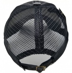 Baseball Caps Baseball Cotton Mesh Pigment Dyed Low Profile Cap Unisex Hat - Black (Mesh) - CW18G6Q58KI