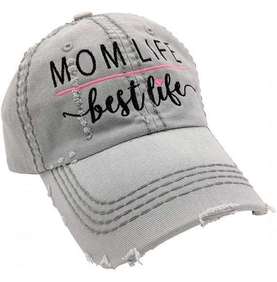 Baseball Caps Women's Mom Life Best Life Embroidered Baseball Cap - Lightgrey/Customized - CQ18CY2ZYZM