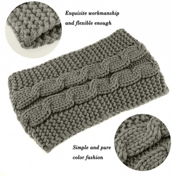 Skullies & Beanies Cable Knit Head Wrap Headband Ear Warmer Hair Belt - Gray - C418K5RHGO3