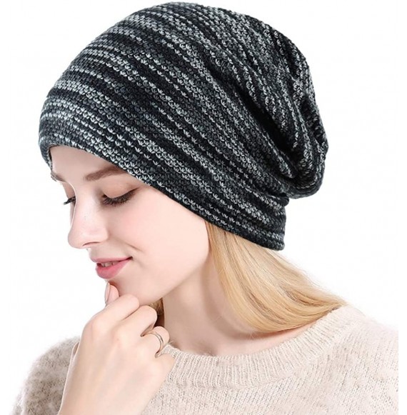 Skullies & Beanies Winter Beanie Double Layer Slouchy - D Gray - CN18KN9XRYE