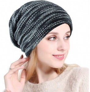 Skullies & Beanies Winter Beanie Double Layer Slouchy - D Gray - CN18KN9XRYE