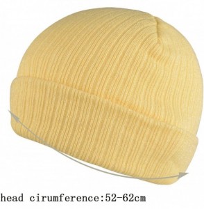 Skullies & Beanies Unisex Beanie Knit Winter Soft Warm Hats for Women and Men Beanies Skull Caps - Beige - CQ186ID64SS