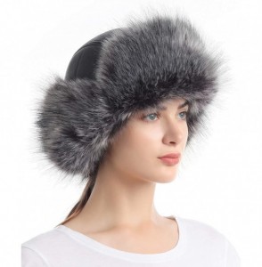 Bomber Hats Women's Adjustable Russian Ushanka Hunting Trapper Winter Leather Faux Fur Hats for Men - CR18X32ZHND