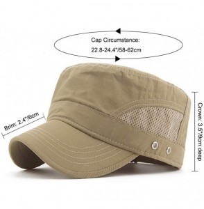 Skullies & Beanies Mens Womens Quick Dry Cadet Cap Waterproof Army Military Hat Flat Top Caps Mesh Inner - B-khaki - C918X8I89AZ