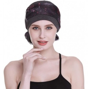 Skullies & Beanies Elegant Chemo Cap With Silky Scarfs For Cancer Women Hair Loss Sleep Beanie - Dark Health Grey - CT18LXYIZ5Z