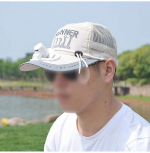 Sun Hats Unisex Electric Fan Sunhats Cooling USB Charge Fishing Sunshade Caps with Letters Ins Hot Novel Summer Hats - CQ18OT...